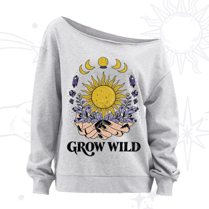 Purplehecate Grow Wild Off The Shoulder Sweatshirt
