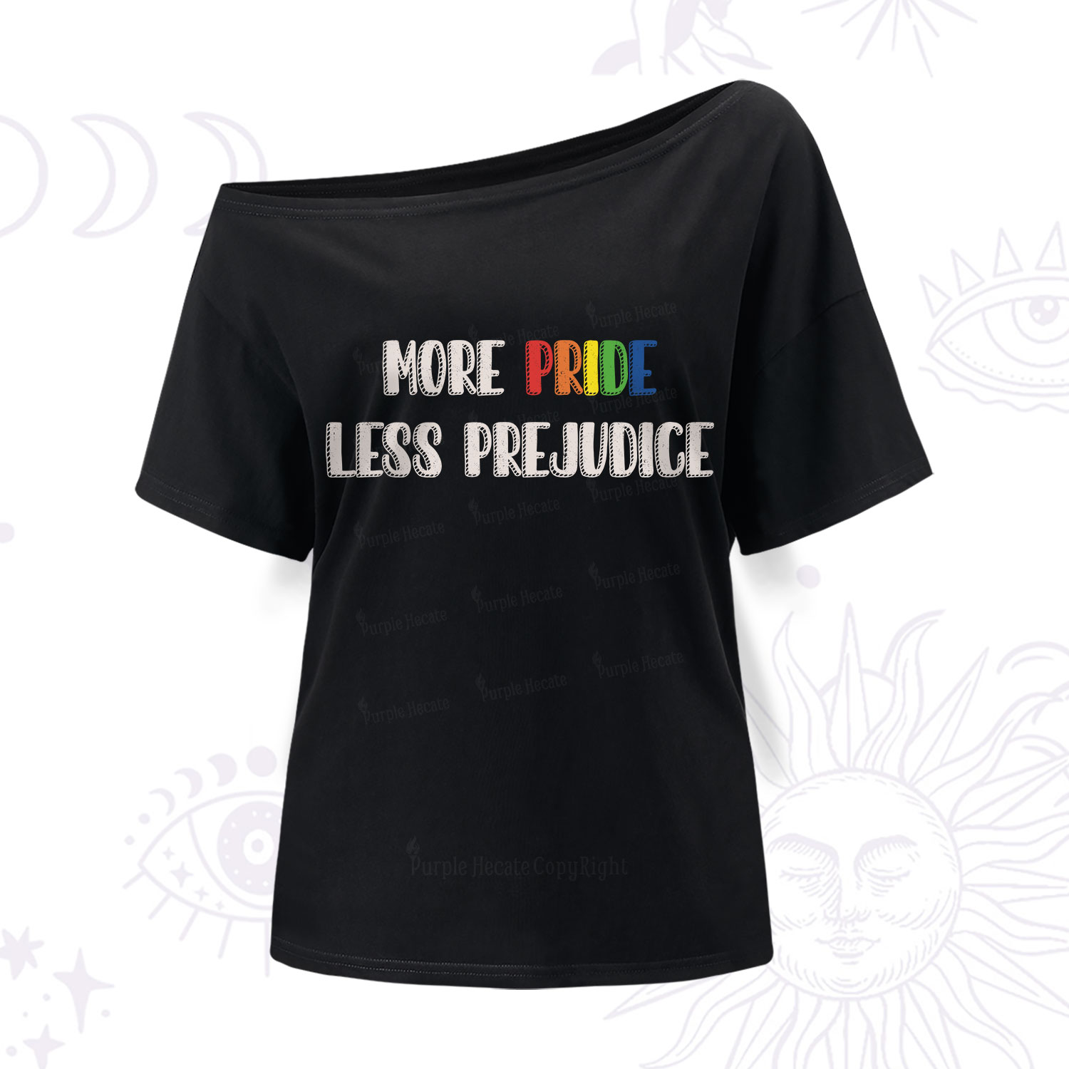 Purplehecate More Pride Less Prejudice One Shoulder T-Shirt