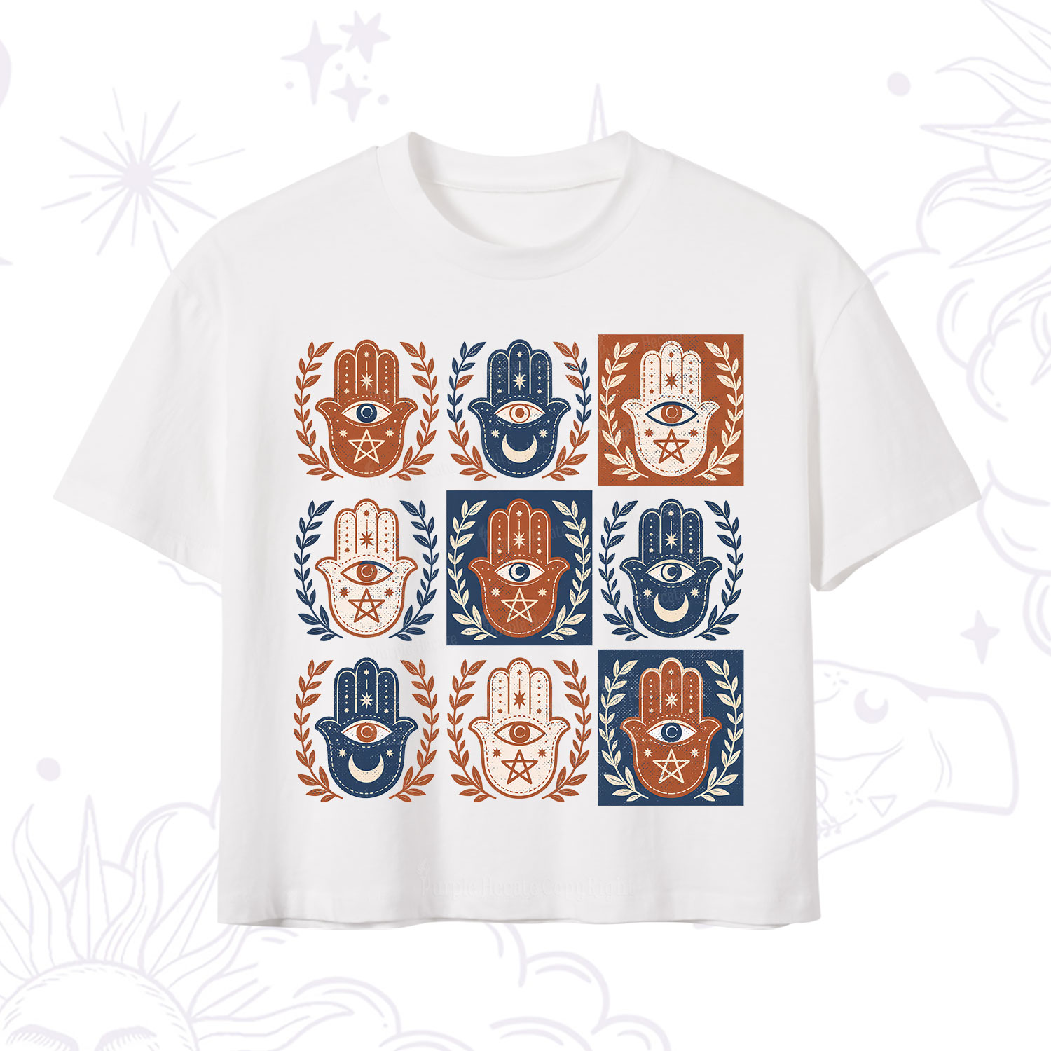 Purplehecate Hamsa Hand Crop T-Shirt