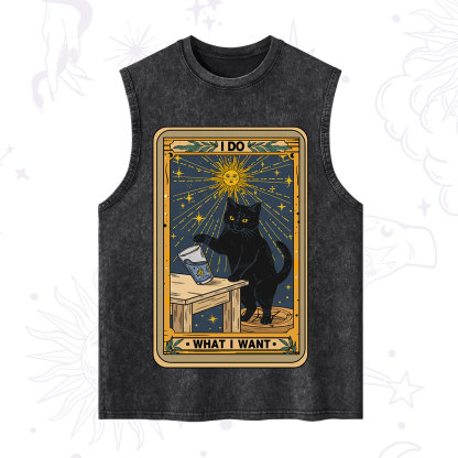 Purplehecate I Do What I Want Cats Washed Tank