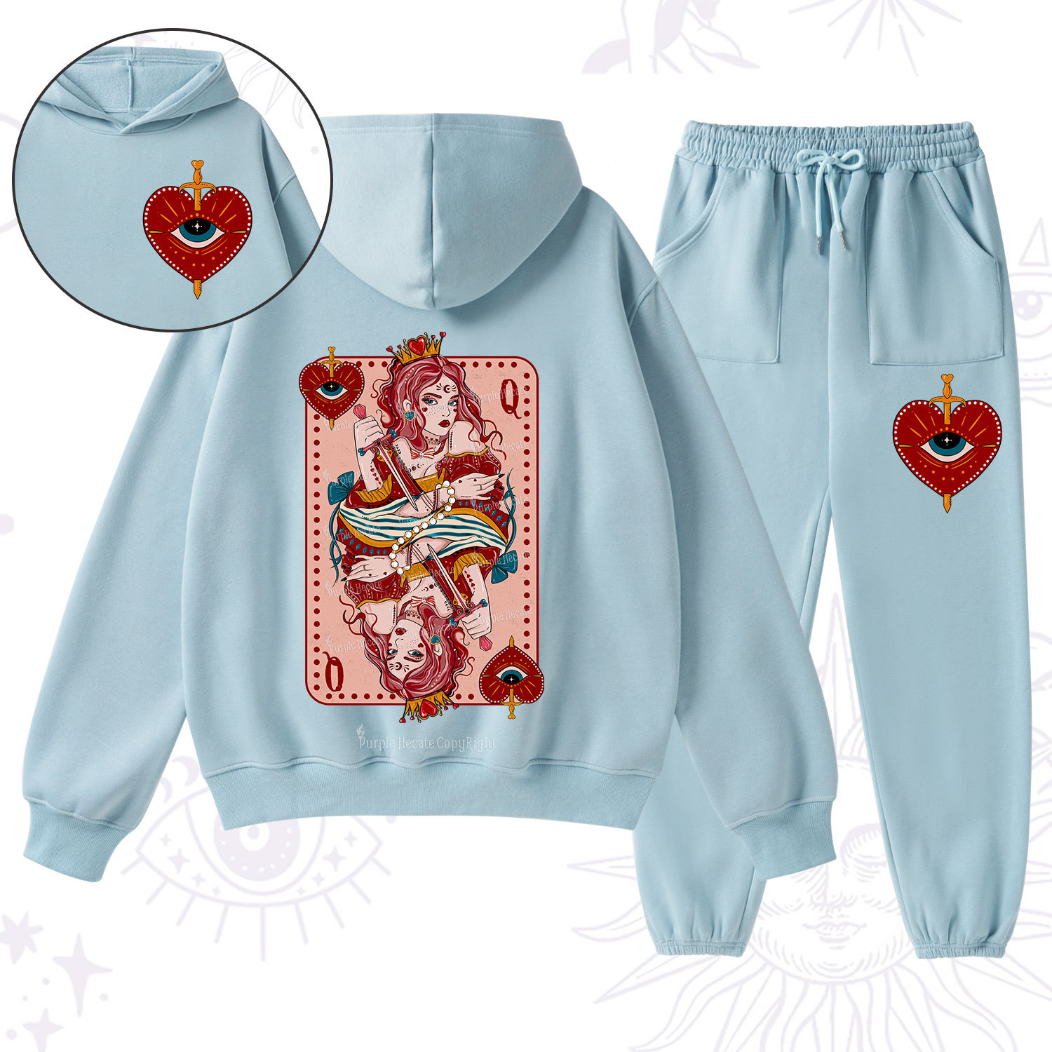 Purplehecate Queen of Hearts Fleece Hoodie Suit