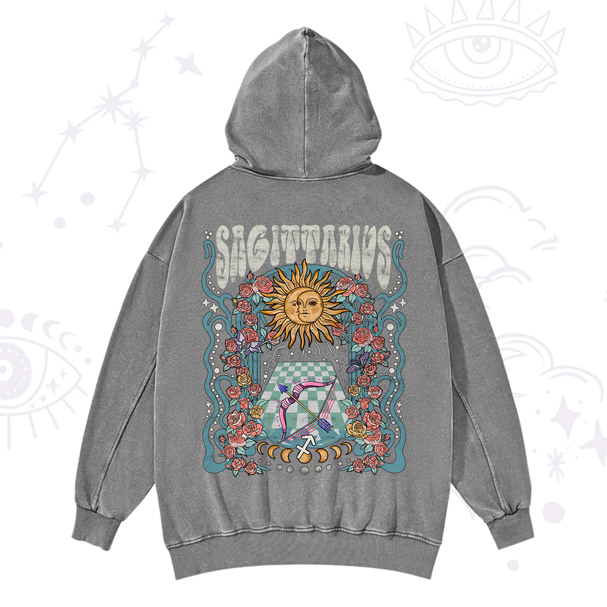 Purplehecate Sagittarius Spirit Zodiac Washed Hoodie