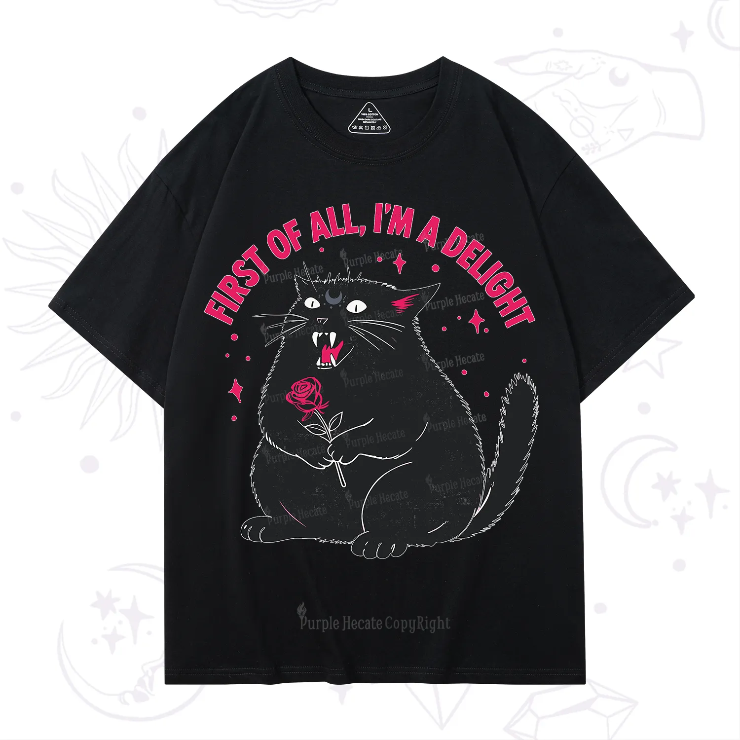 Purplehecate First Of All I'm A Delight Cat T-Shirt
