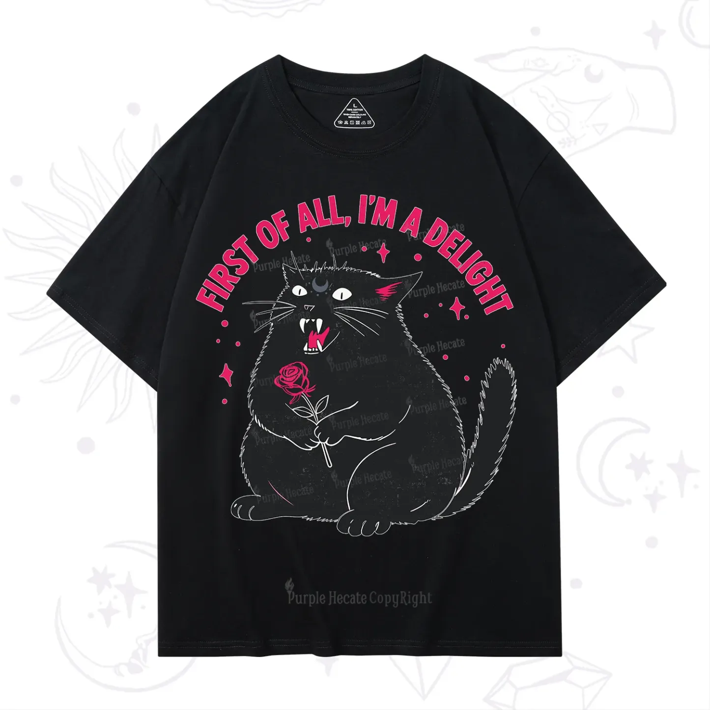 Purplehecate First Of All I'm A Delight Cat T-Shirt