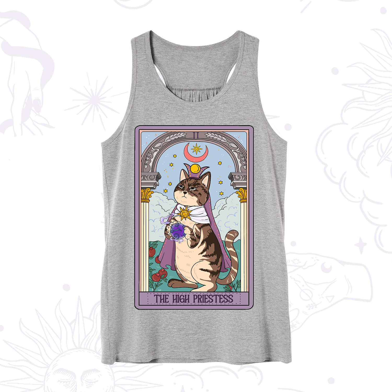 Purplehecate The High Priestess Cat Tarot Tank