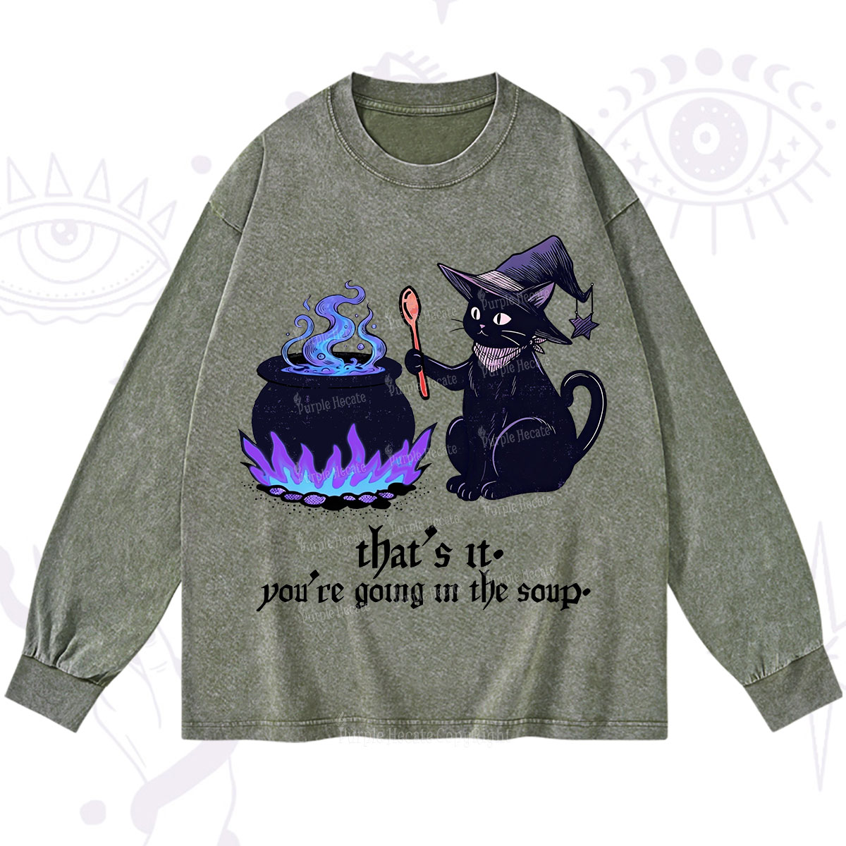 Purplehecate Trust Your Instincts Washed Long Sleeve Shirt
