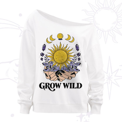 Purplehecate Grow Wild Off The Shoulder Sweatshirt