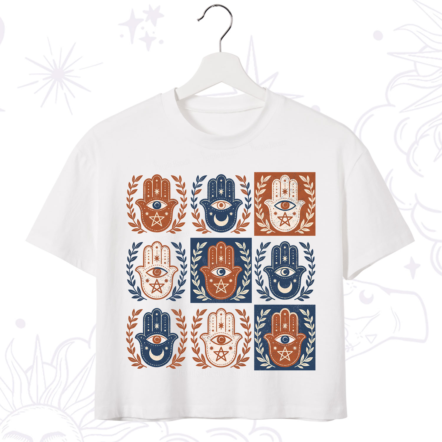 Purplehecate Hamsa Hand Crop T-Shirt