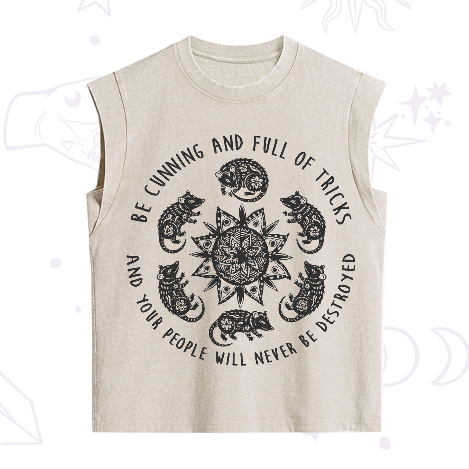 Purplehecate Cunning Possum Protection Spell Vintage Washed Tank
