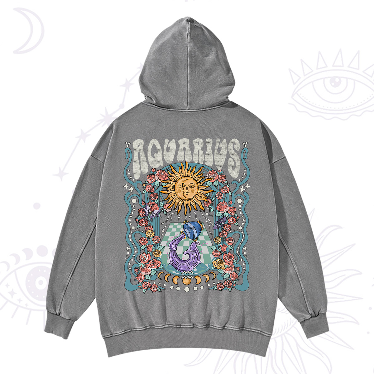Purplehecate Aquarius Spirit Zodiac Washed Hoodie