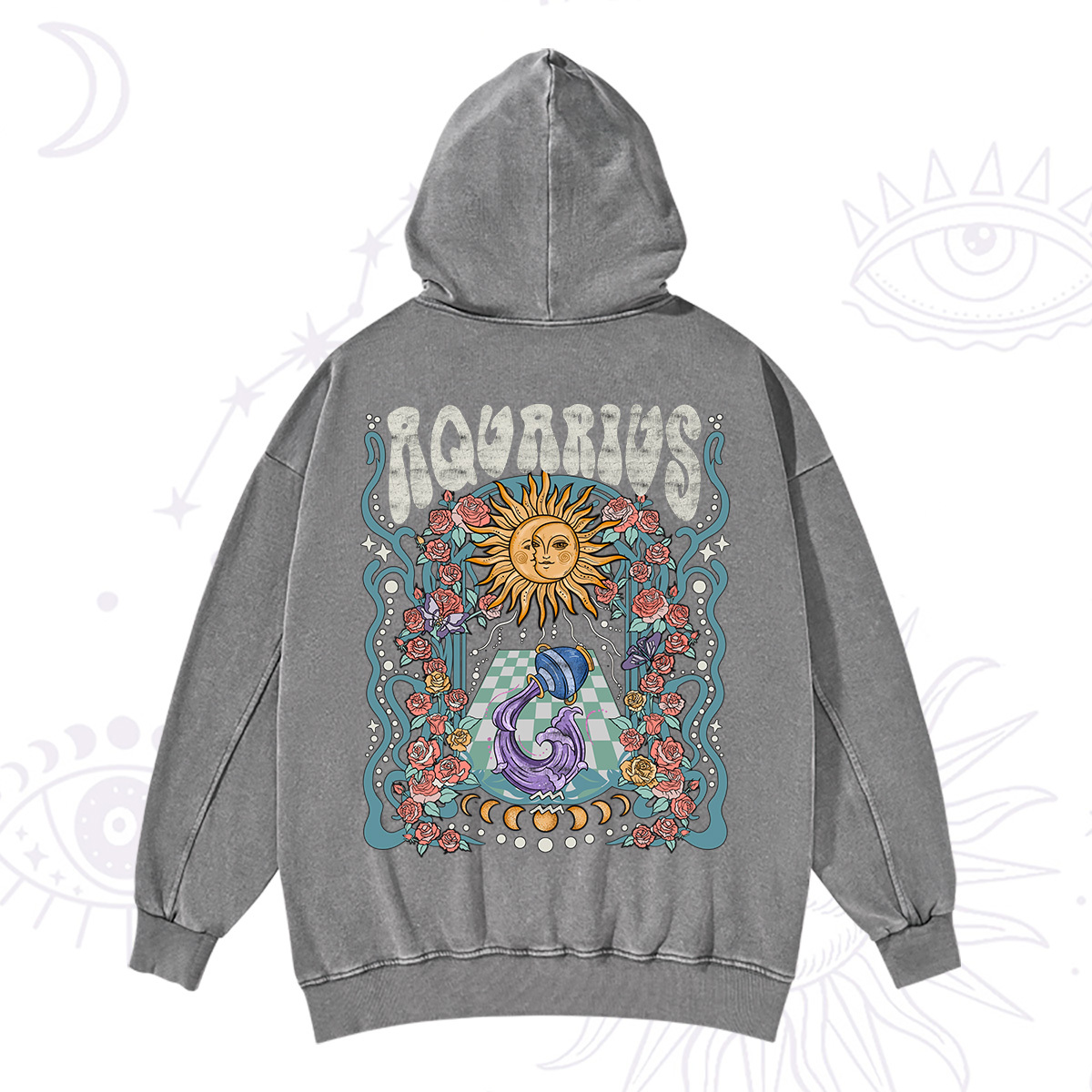 Purplehecate Aquarius Spirit Zodiac Washed Hoodie