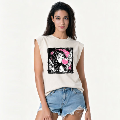 Purplehecate Grunge Angel with Bubblegum Vintage Washed Tank