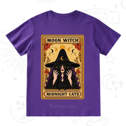 Purplehecate The Moon Witch Midnight Cats Oracle Card T-Shirt