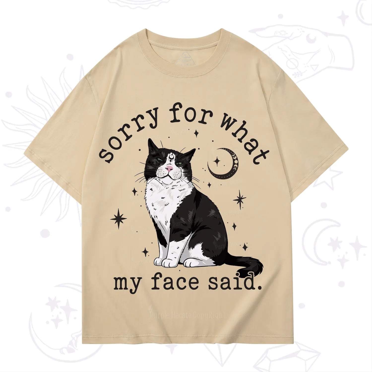 Purplehecate Sorry For What My Face Said Cat T-Shirt