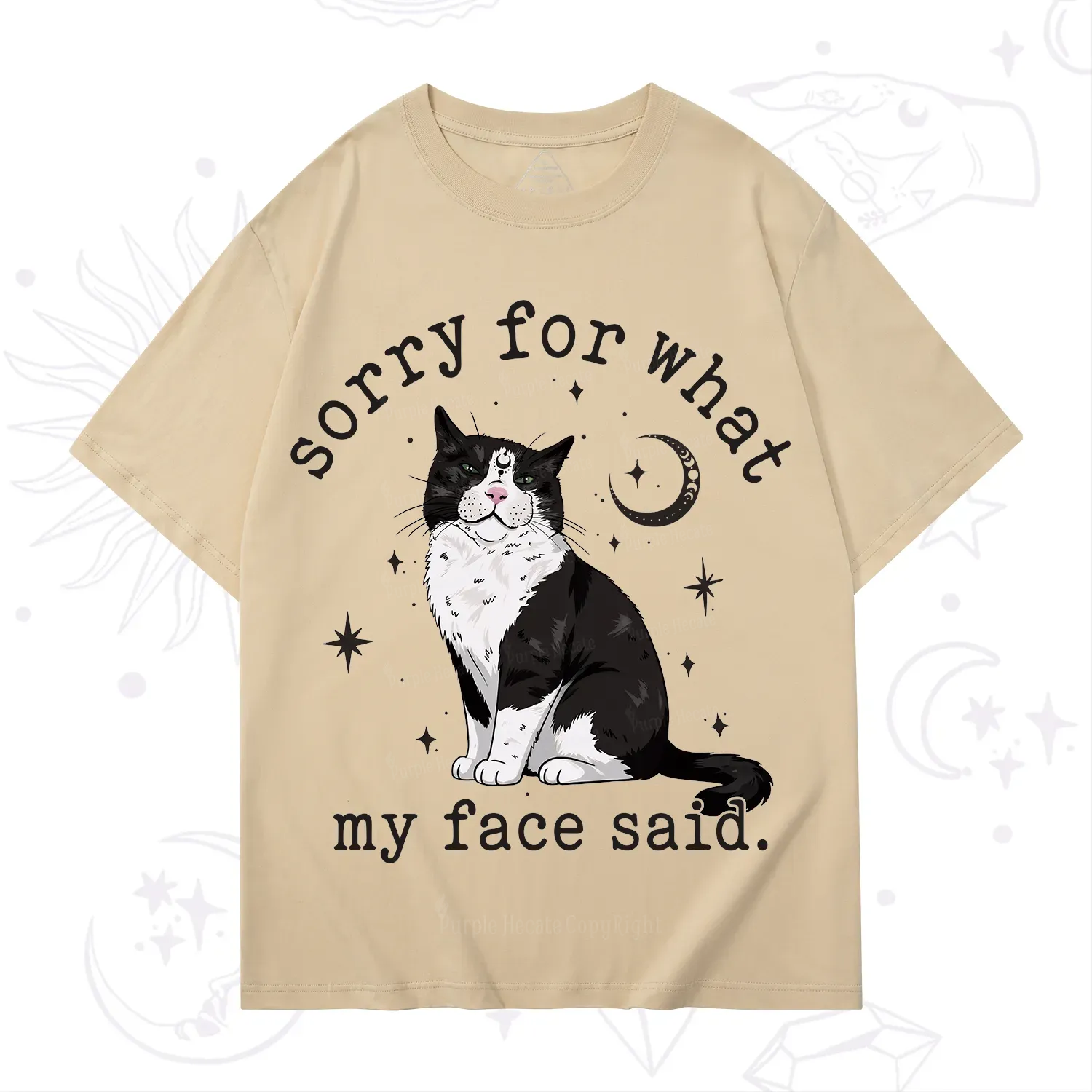 Purplehecate Sorry For What My Face Said Cat T-Shirt