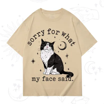 Purplehecate Sorry For What My Face Said Cat T-Shirt