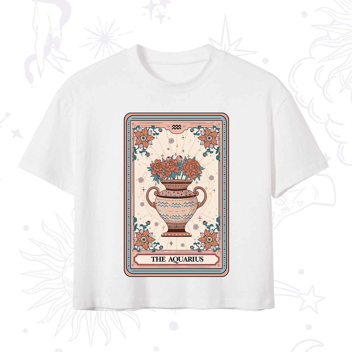 Purplehecate The Aquarius Tarot Card Crop T-Shirt