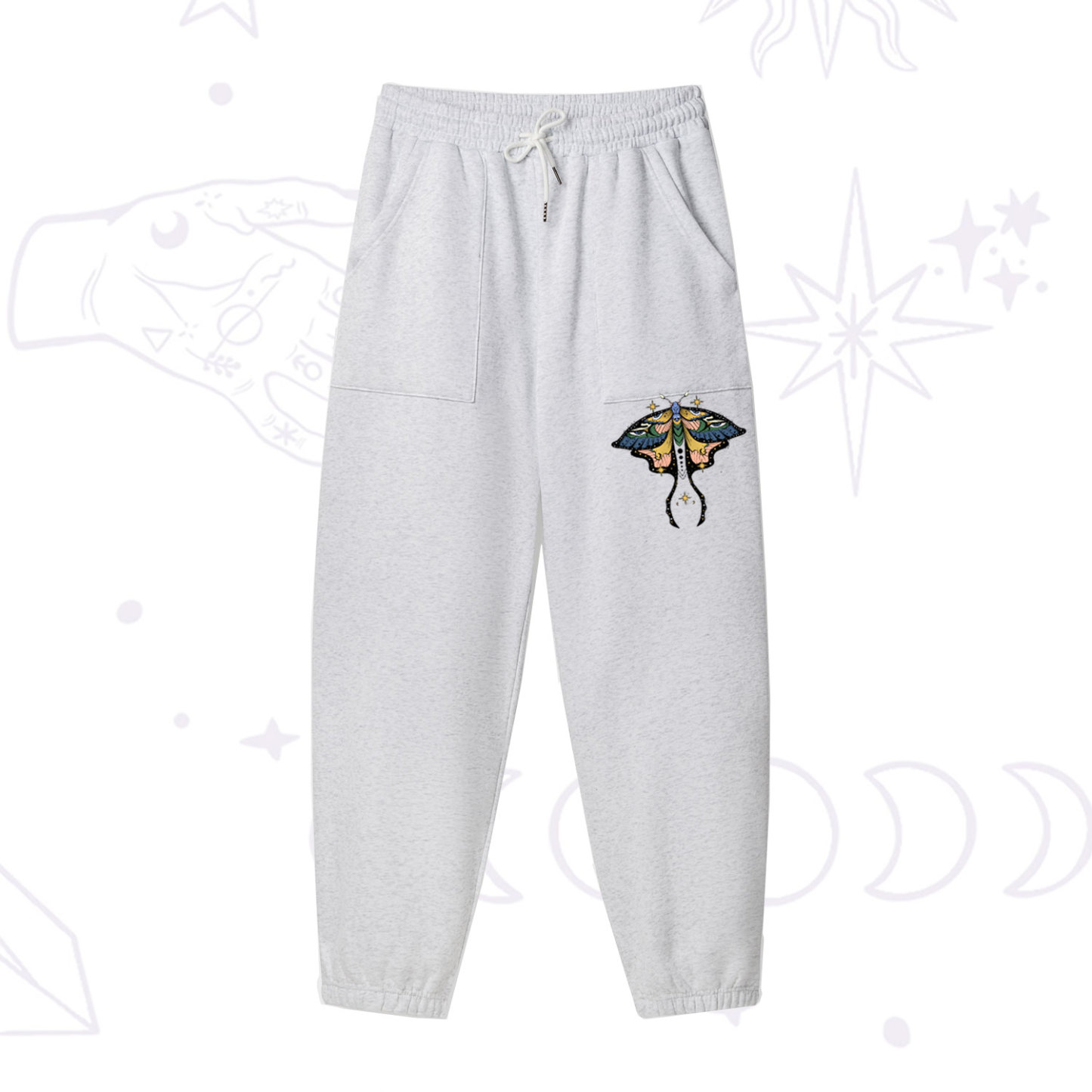 Purplehecate Mystical Moth Fleece Sweatpants