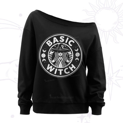Purplehecate Basic Witch Off The Shoulder Sweatshirt