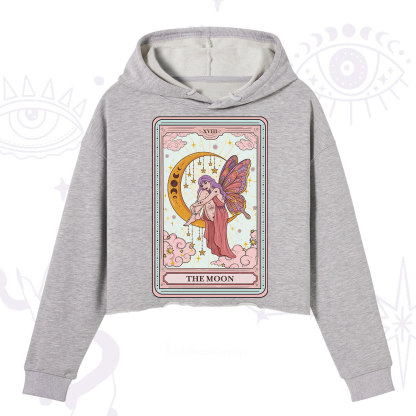 Purplehecate The Moon Tarot Crop Hoodie