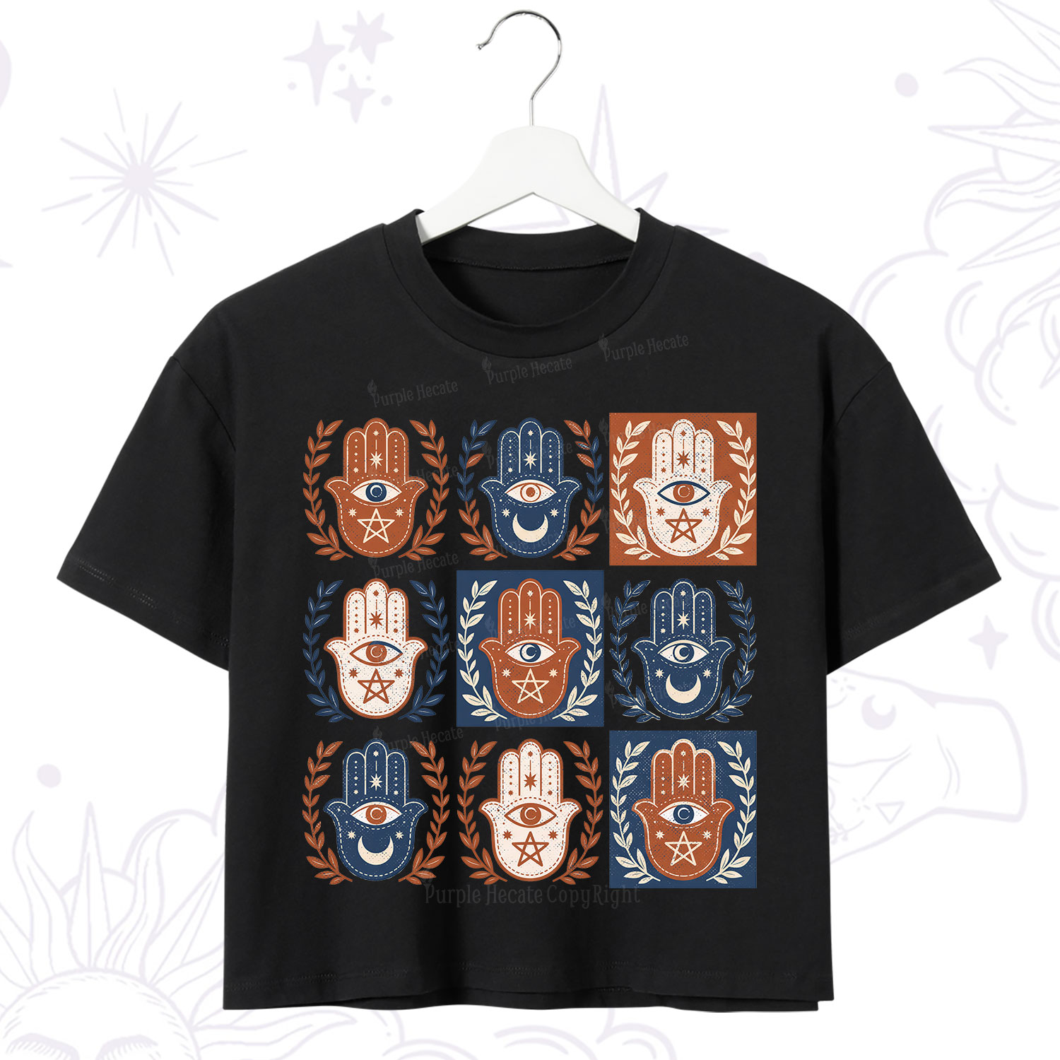 Purplehecate Hamsa Hand Crop T-Shirt