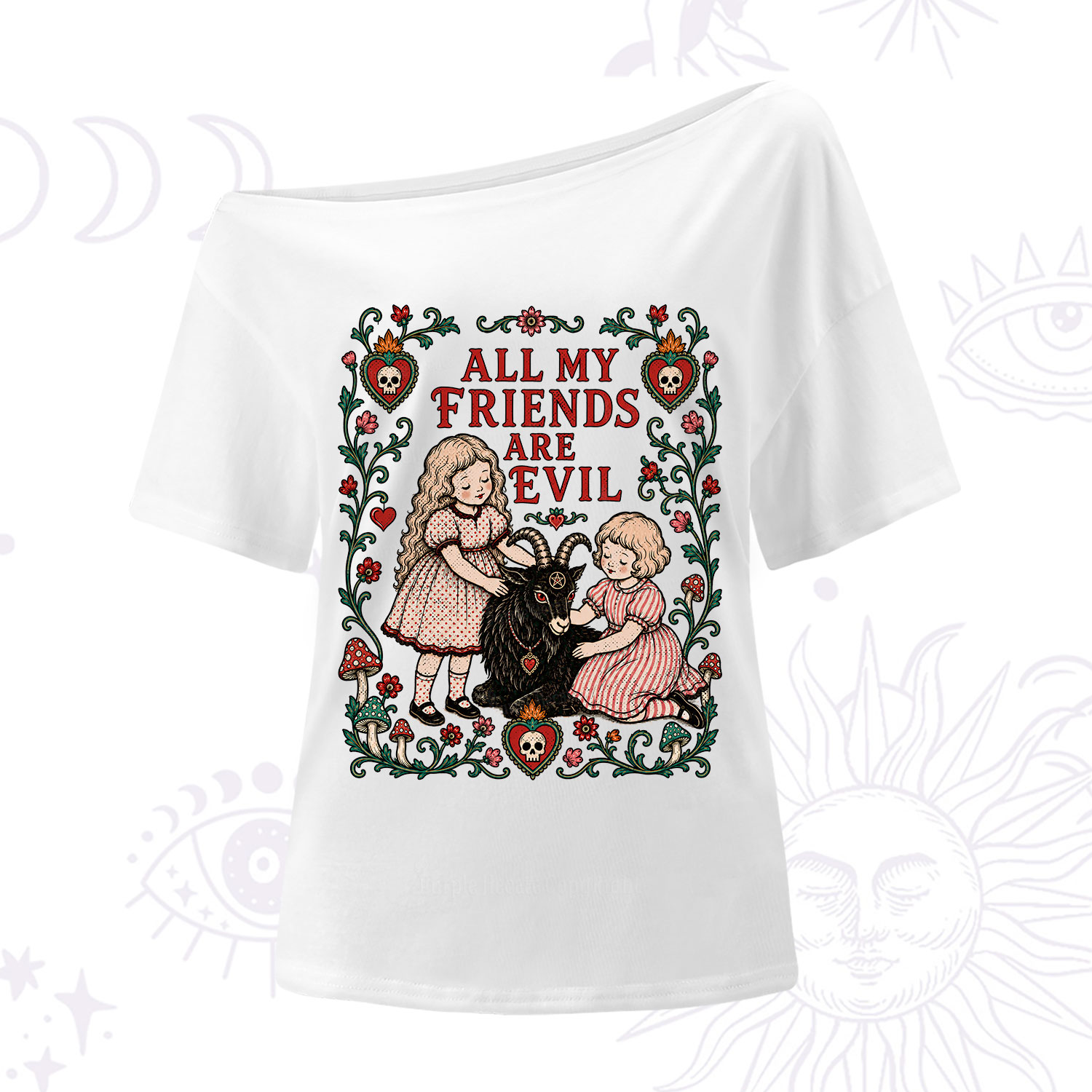 Purplehecate All My Friends Are Evil One Shoulder T-Shirt