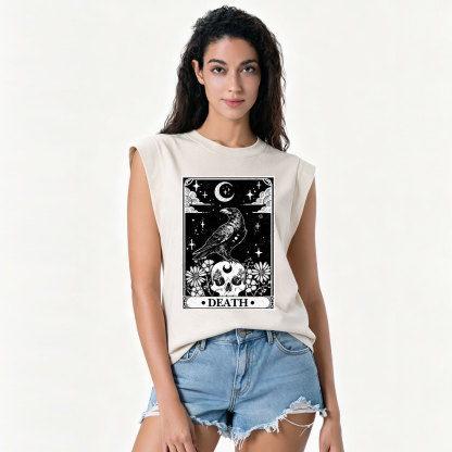 Purplehecate The Crow Death Tarot Vintage Washed Tank