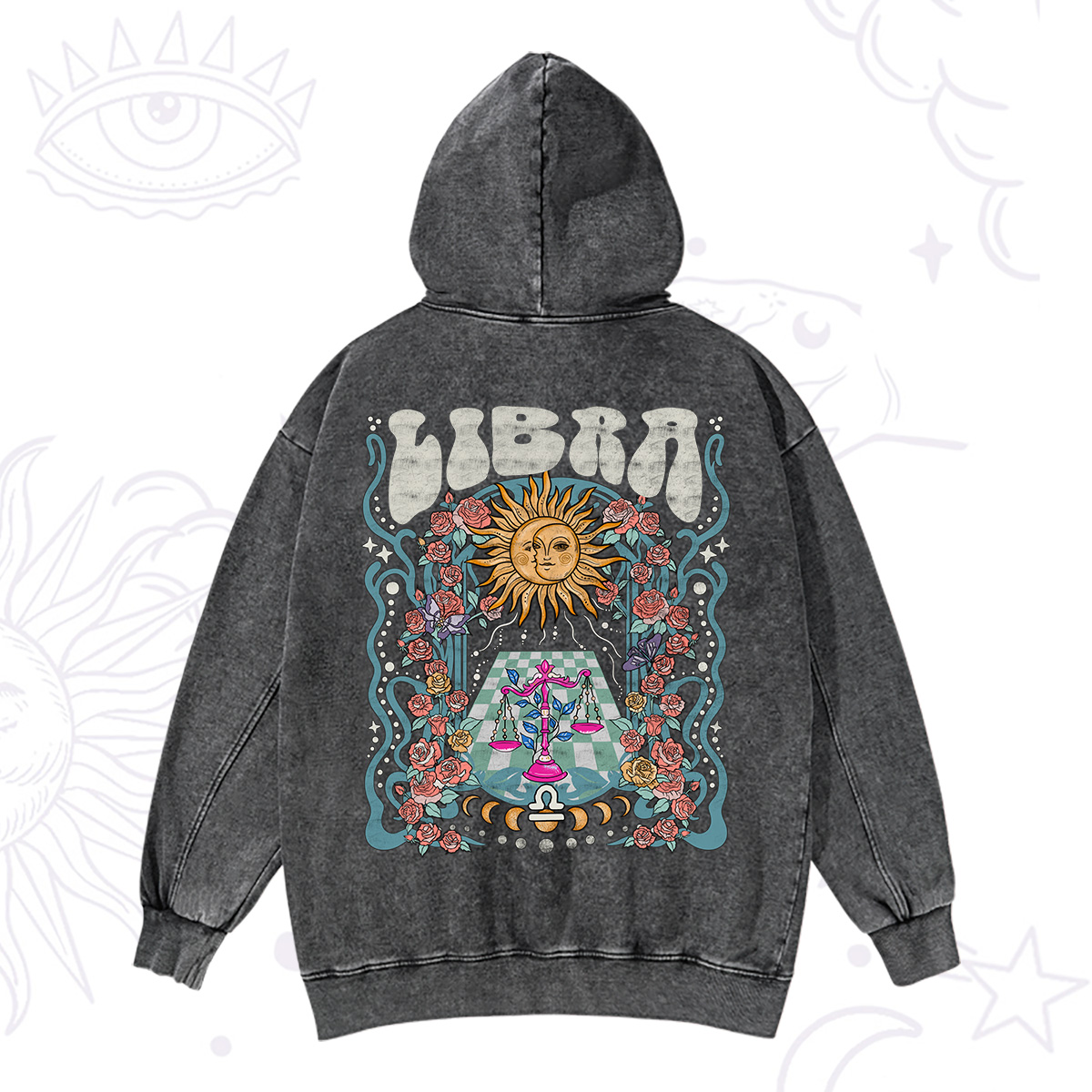 Purplehecate Libra Spirit Zodiac Washed Hoodie