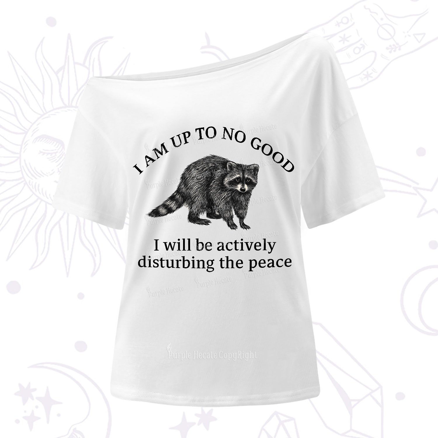 Purplehecate Trash Raccoon Backyard Wildlife One Shoulder T-Shirt