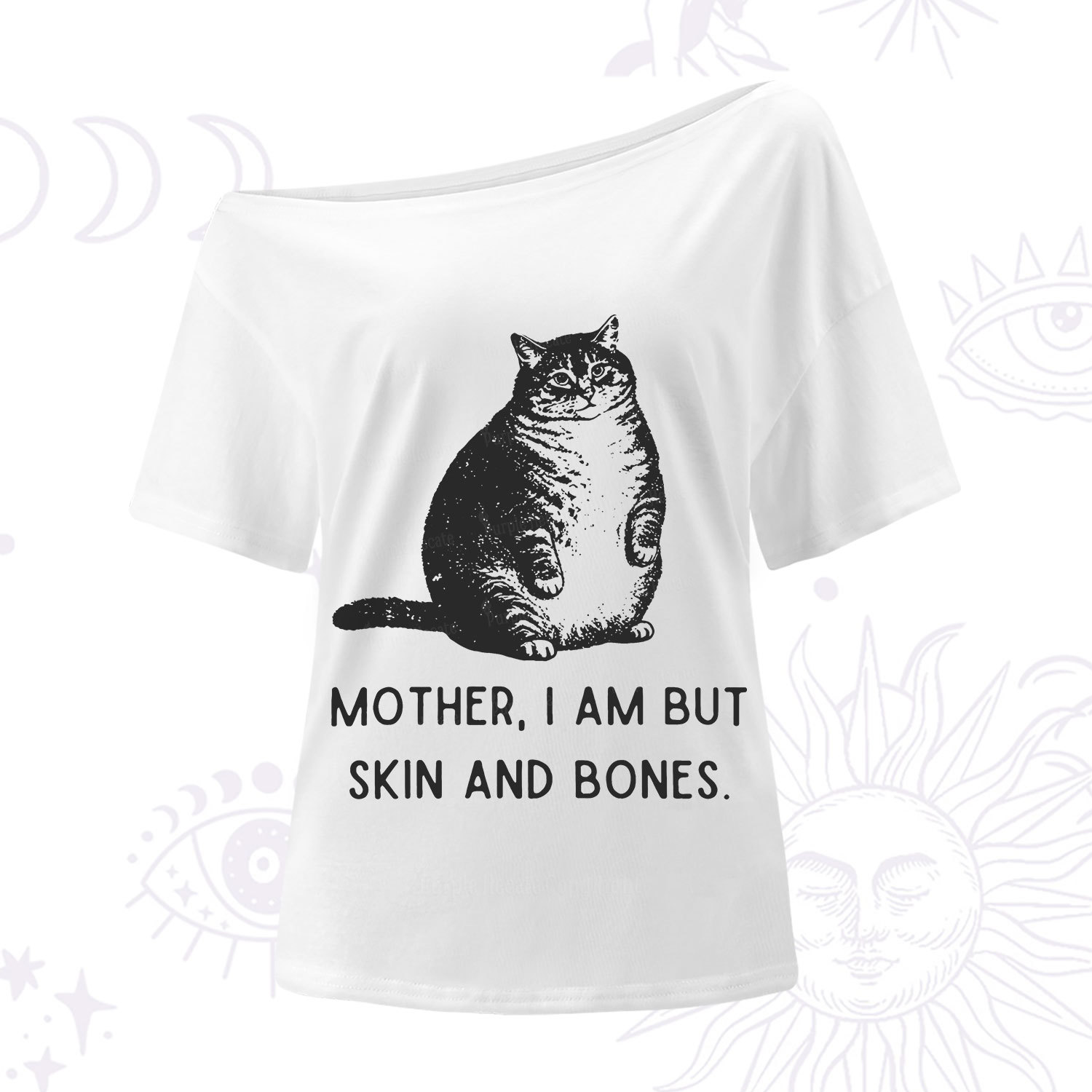 Purplehecate Cat Mother I Am But Skin And Bones One Shoulder T-Shirt