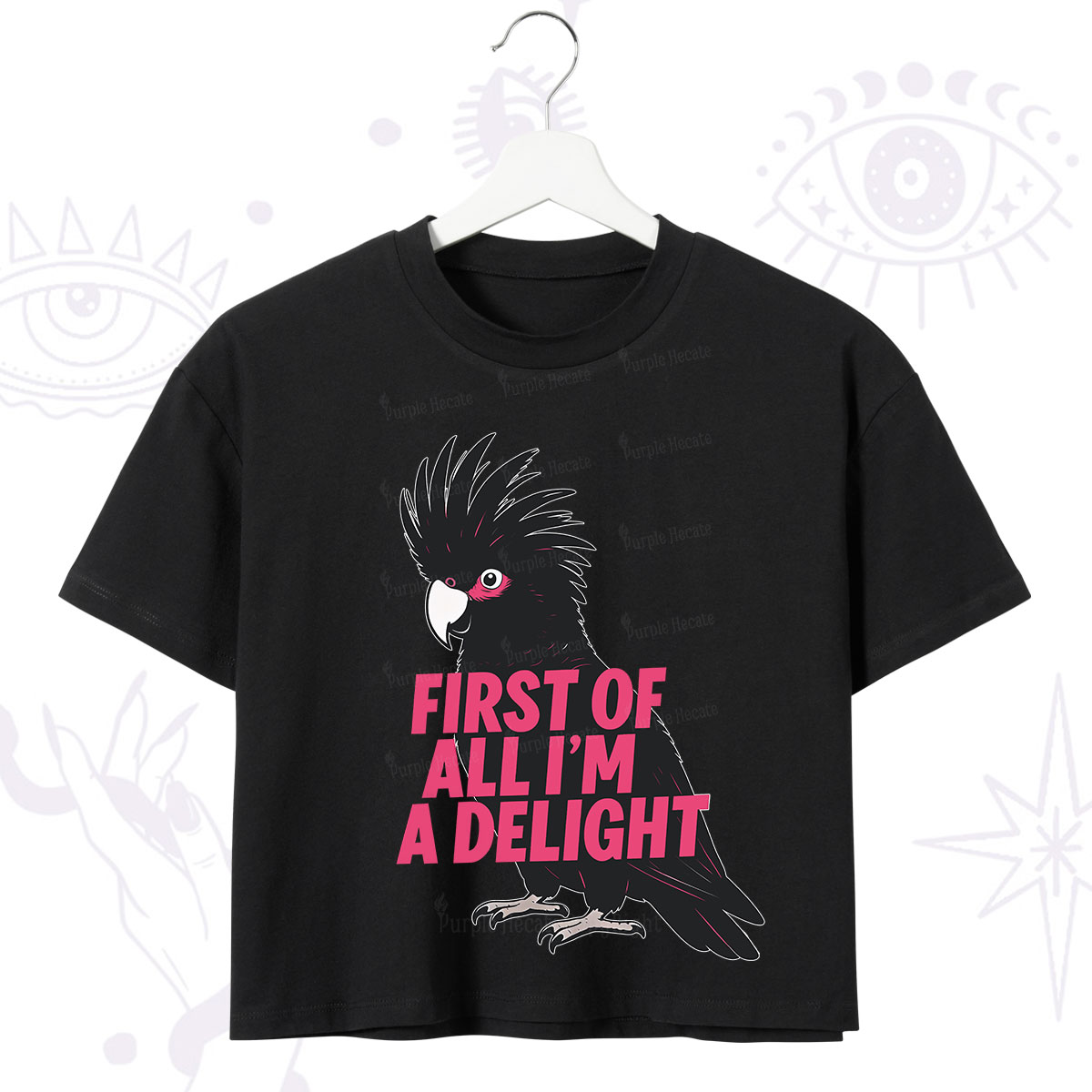 Purplehecate First Of All I'm A Delight Parrot Crop T-Shirt