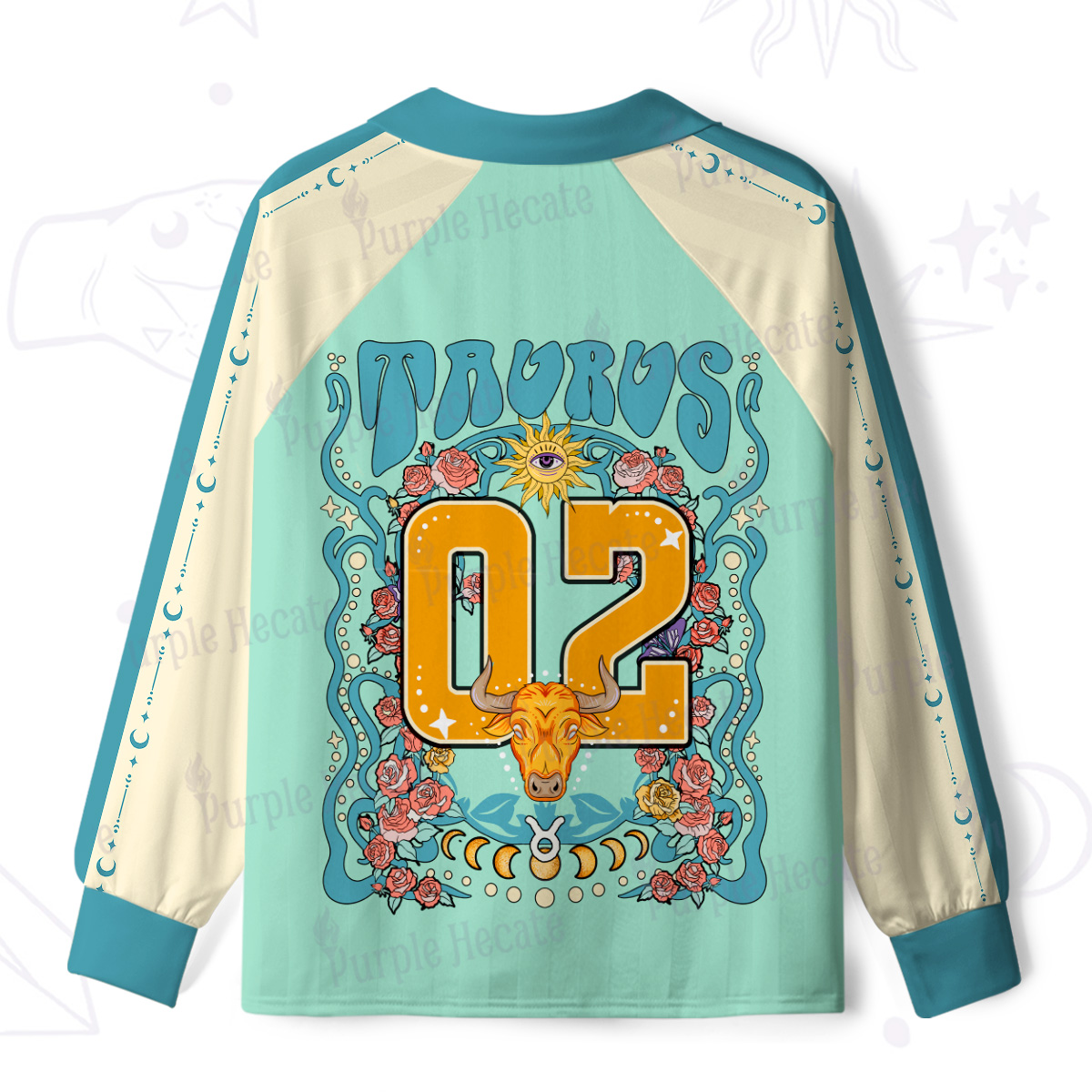 Purplehecate Taurus Spirit Zodiac Long Sleeve Jersey Shirt