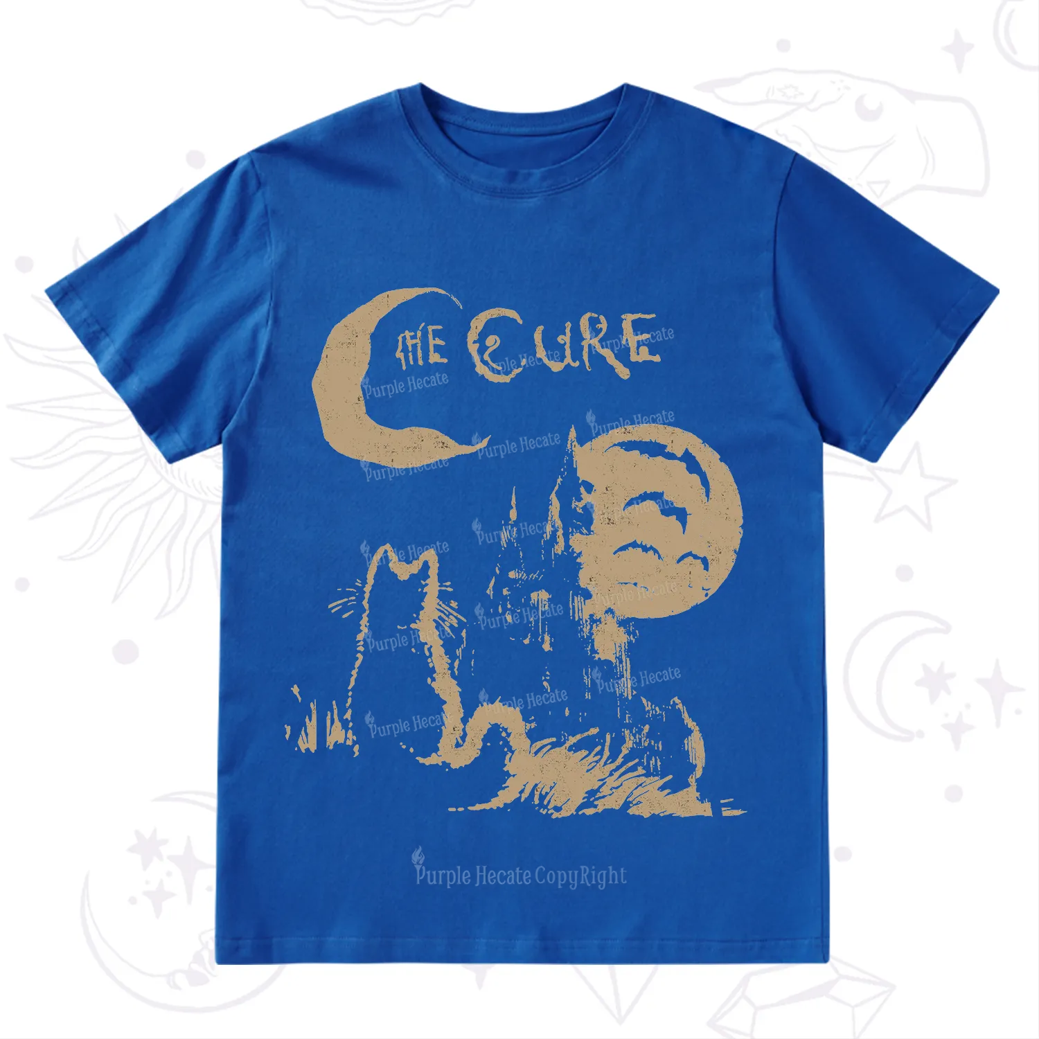 Purplehecate Goth Moon Cat Post-Punk T-Shirt