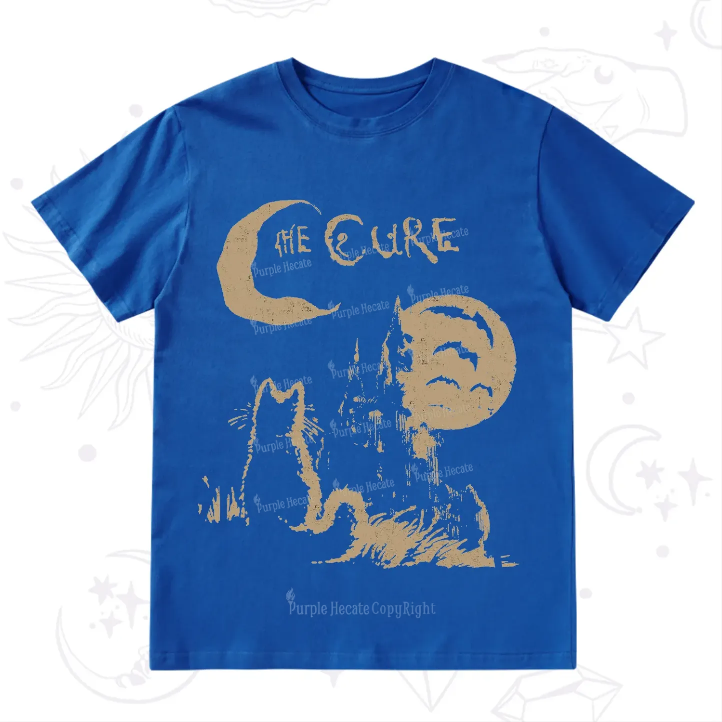 Purplehecate Goth Moon Cat Post-Punk T-Shirt