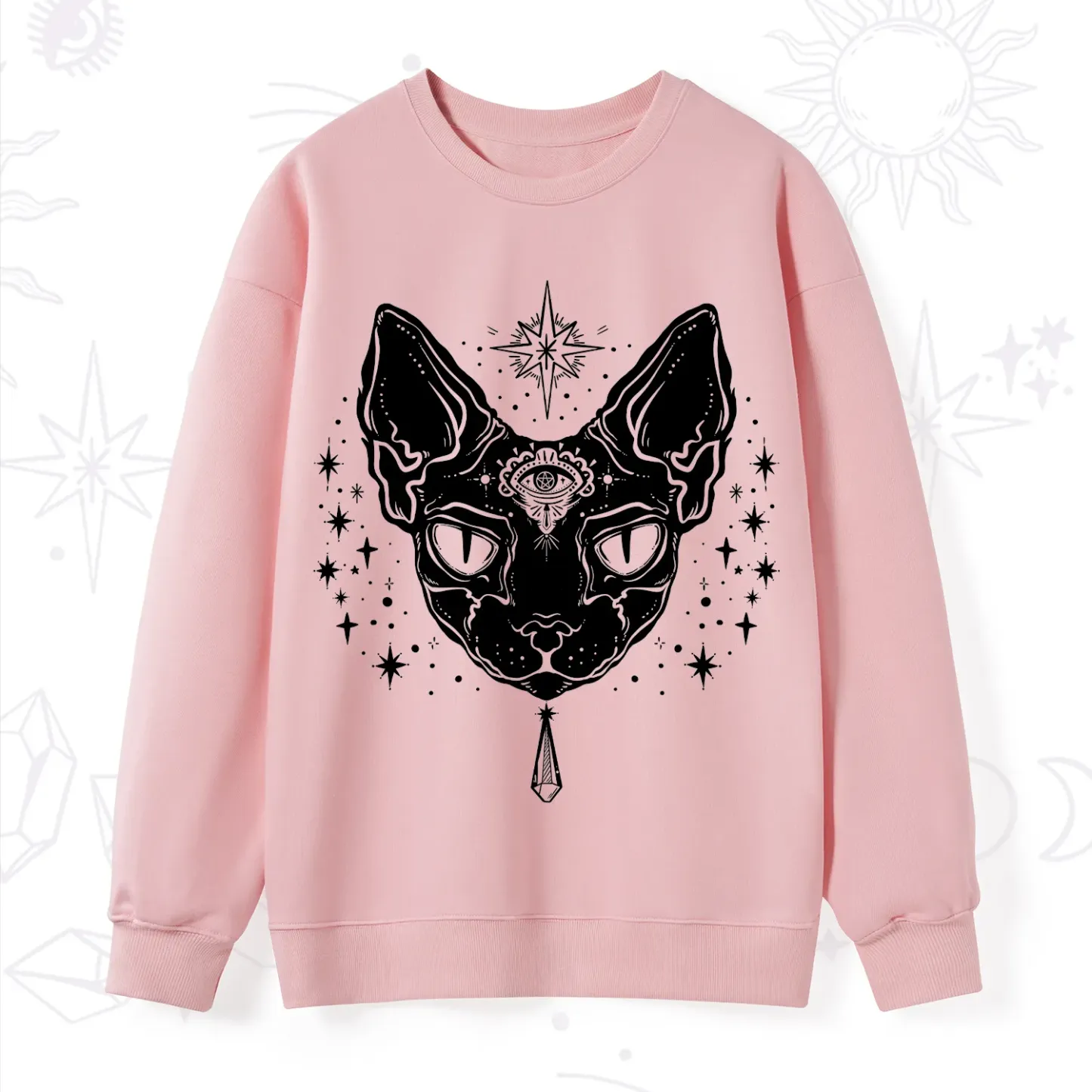 Purplehecate Three Eyed Sphynx Cat Sweatshirt