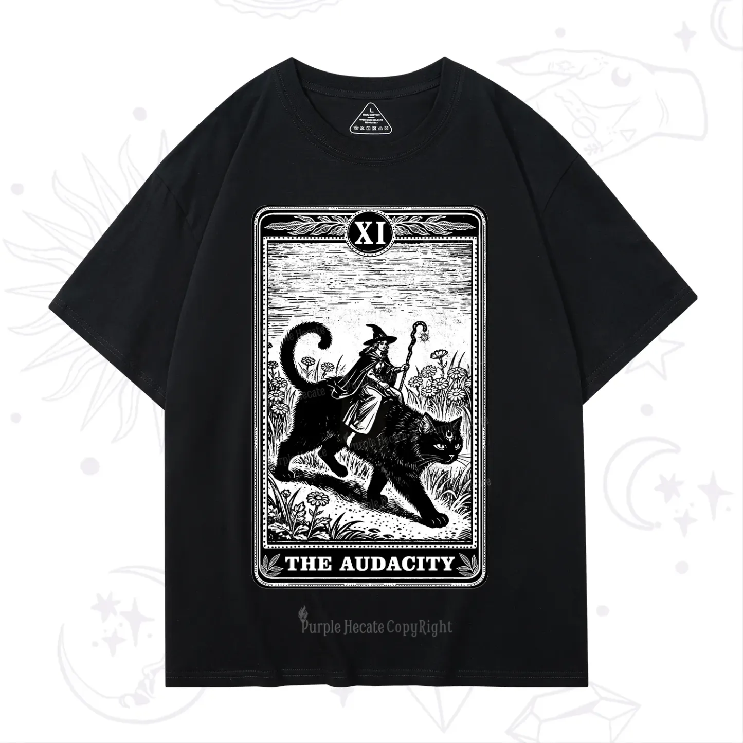 Purplehecate The Audacity Wizard Cat Tarot T-Shirt