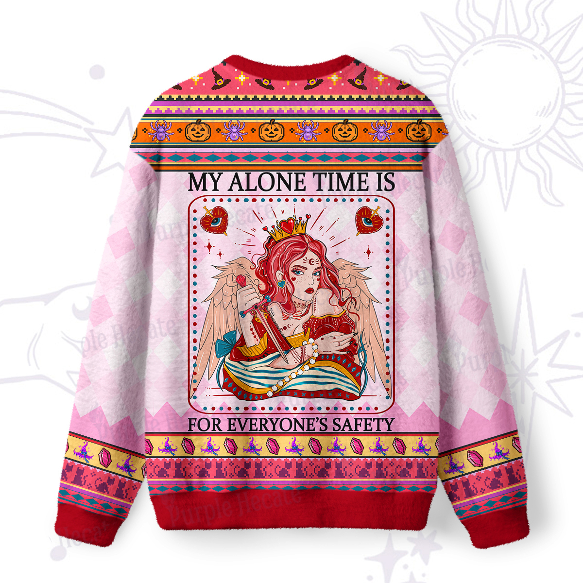 Purplehecate My Alone Time Is For Everyone's Safety Ugly Halloween Sweatshirts