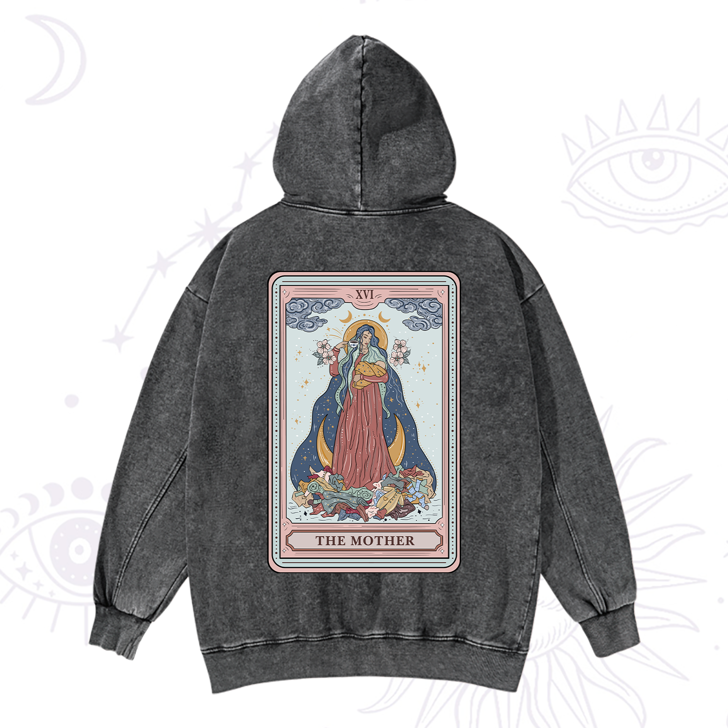 Purplehecate The Mother Tarot Washed Hoodie