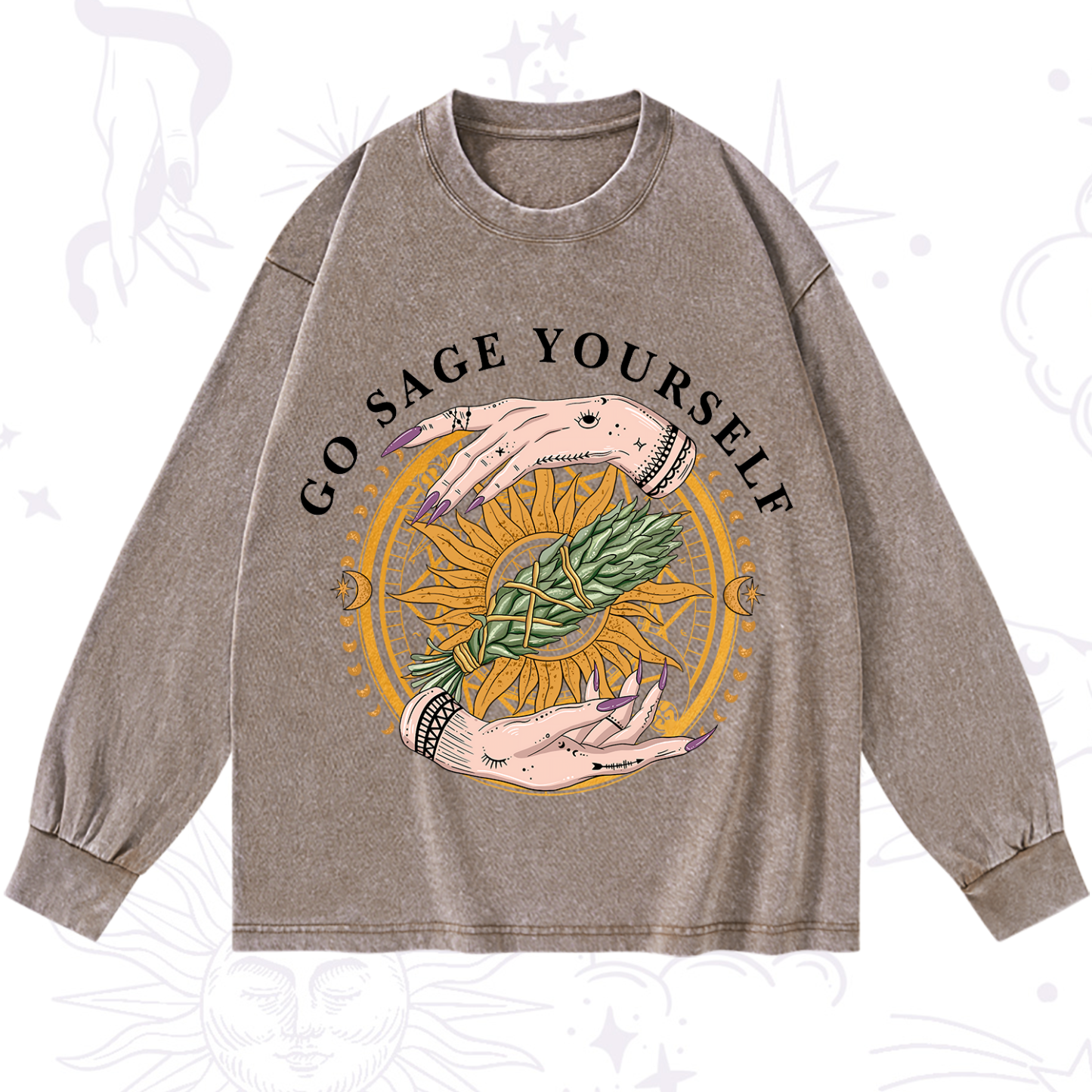 Purplehecate Sage Your Spirit Washed Long Sleeve Shirt
