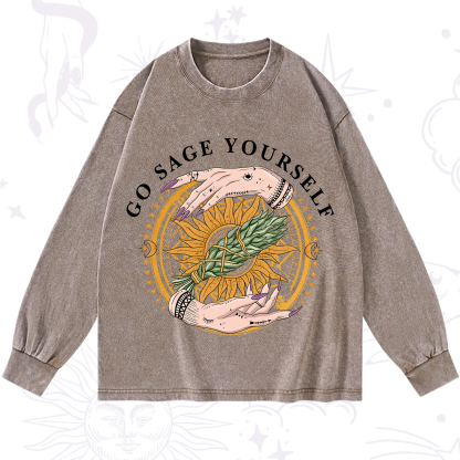 Purplehecate Sage Your Spirit Washed Long Sleeve Shirt