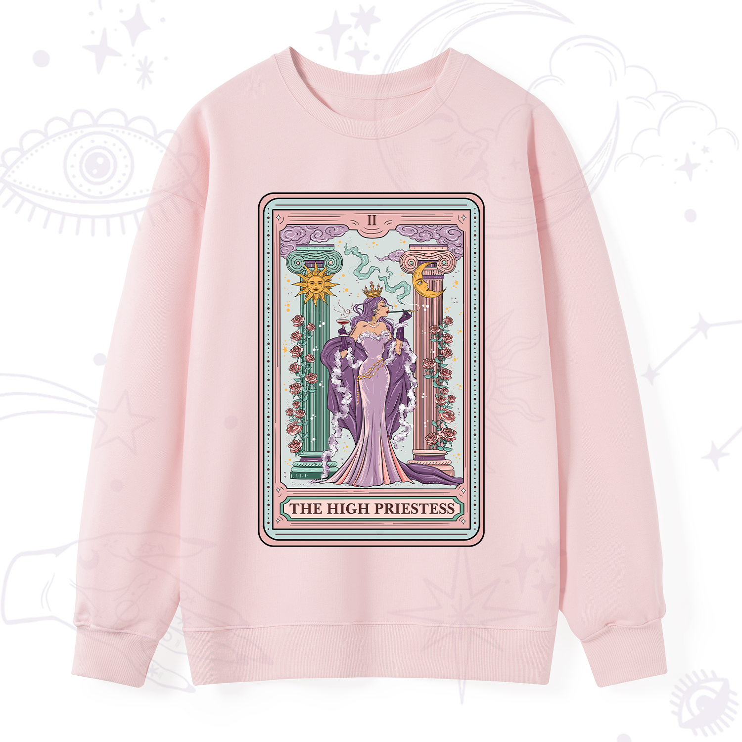 Purplehecate The High Priestess Tarot Card Sweatshirt