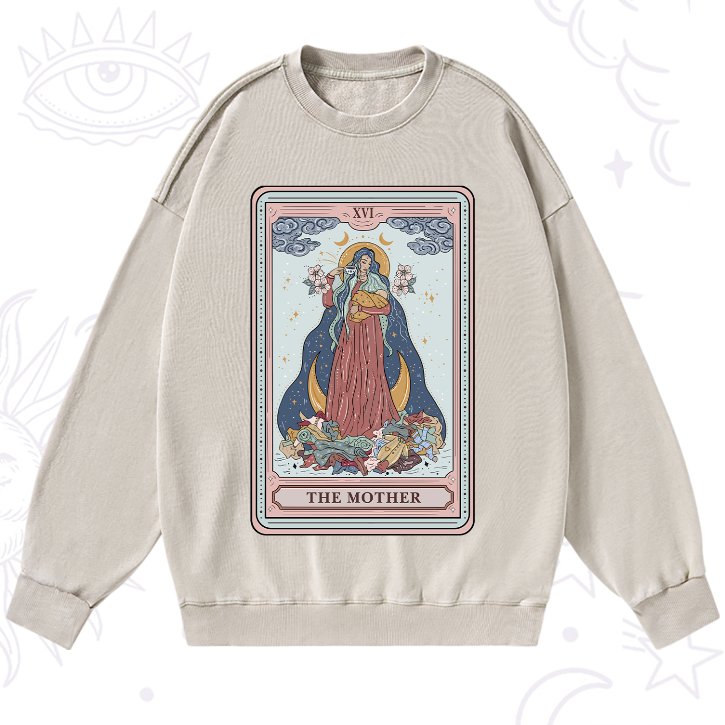 Purplehecate The Mother Tarot Washed Sweatshirt