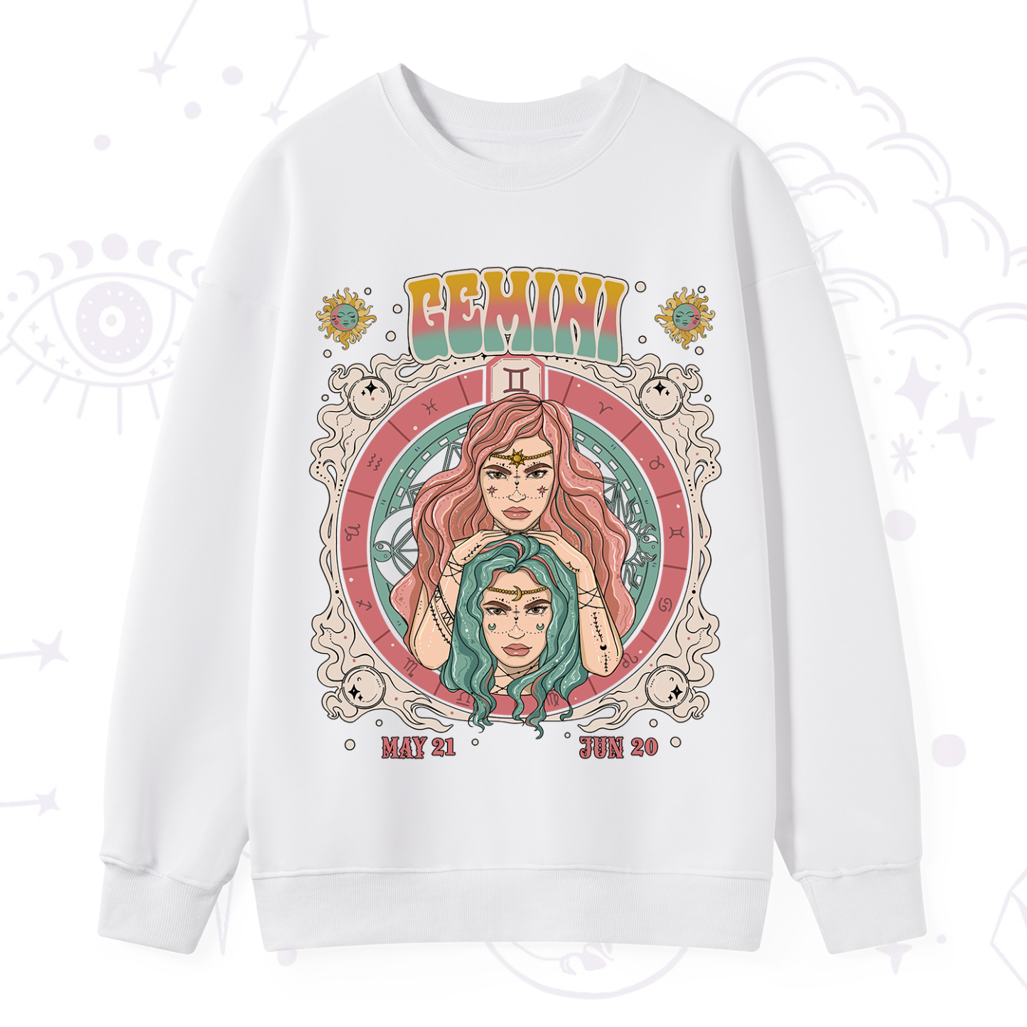Purplehecate Gemini Cosmic Zodiac Sweatshirt