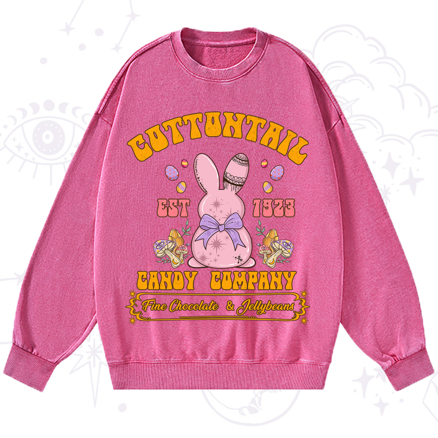 Purplehecate Cottontail Candy Company Easter Washed Sweatshirt