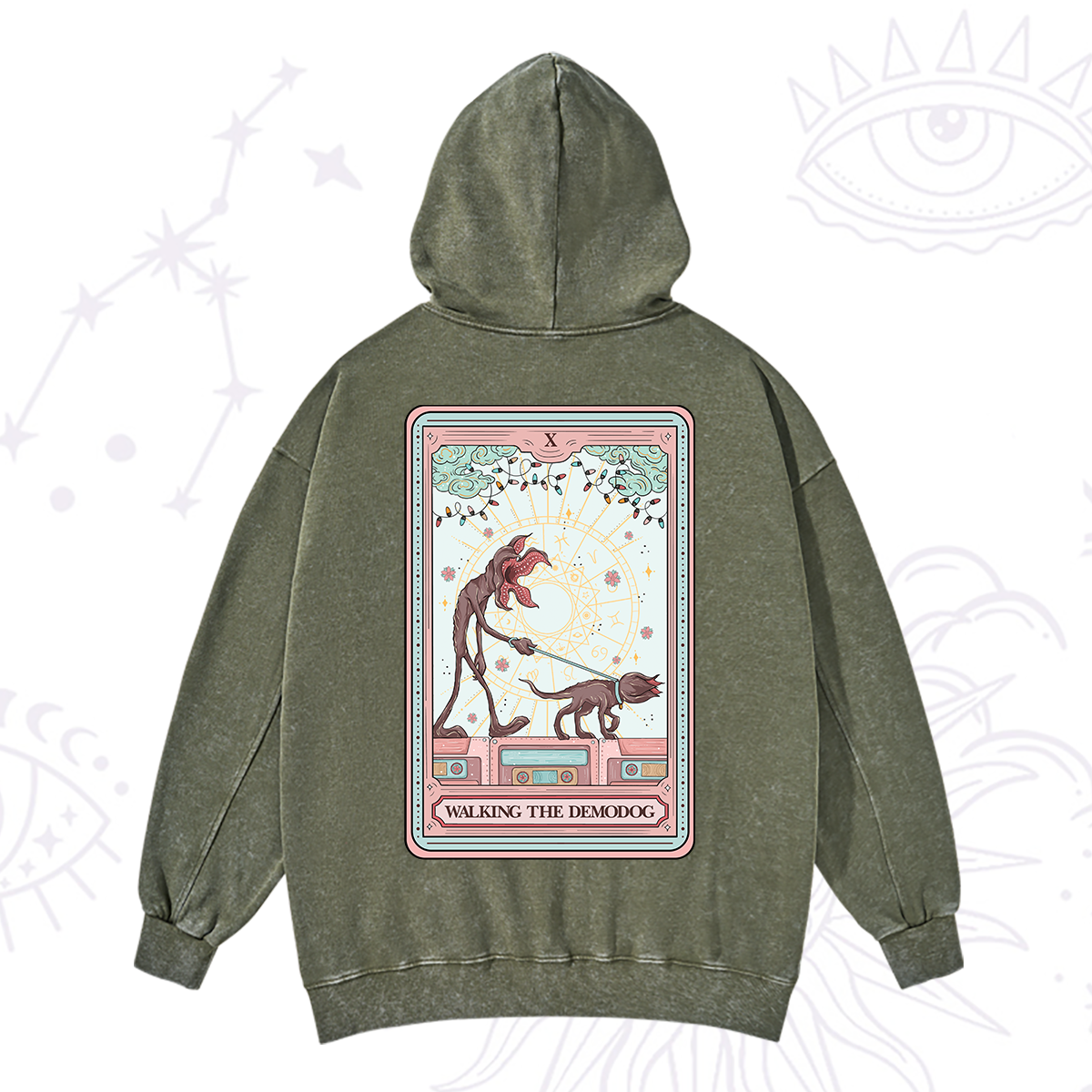 Purplehecate The Walker of Shadows Tarot Washed Hoodie