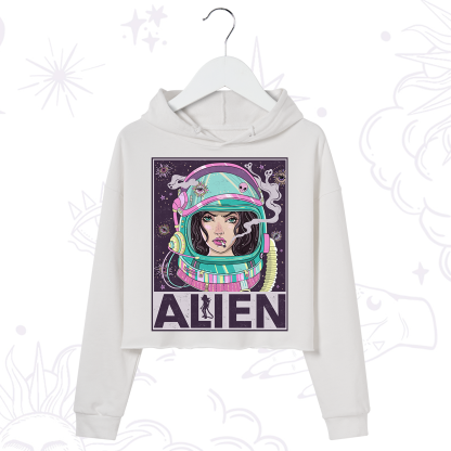Purplehecate Galactic Encounter Crop Hoodie