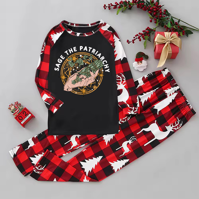 Purplehecate Sage The Patriarchy Elk Christmas Pajamas