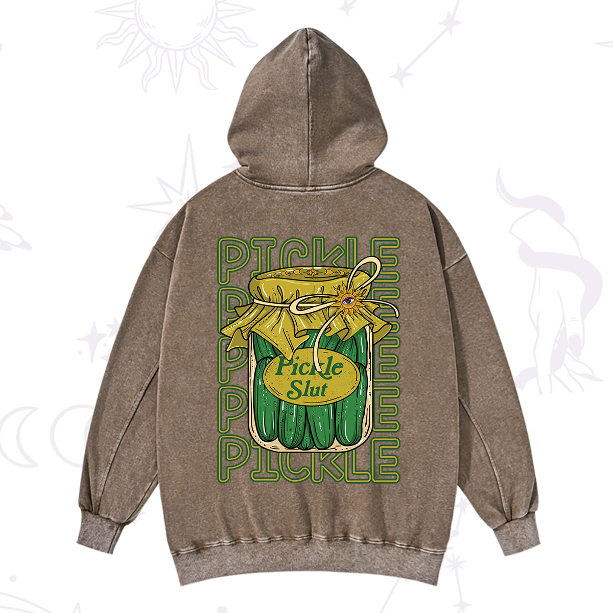 Purplehecate Pickle Slut Washed Hoodie