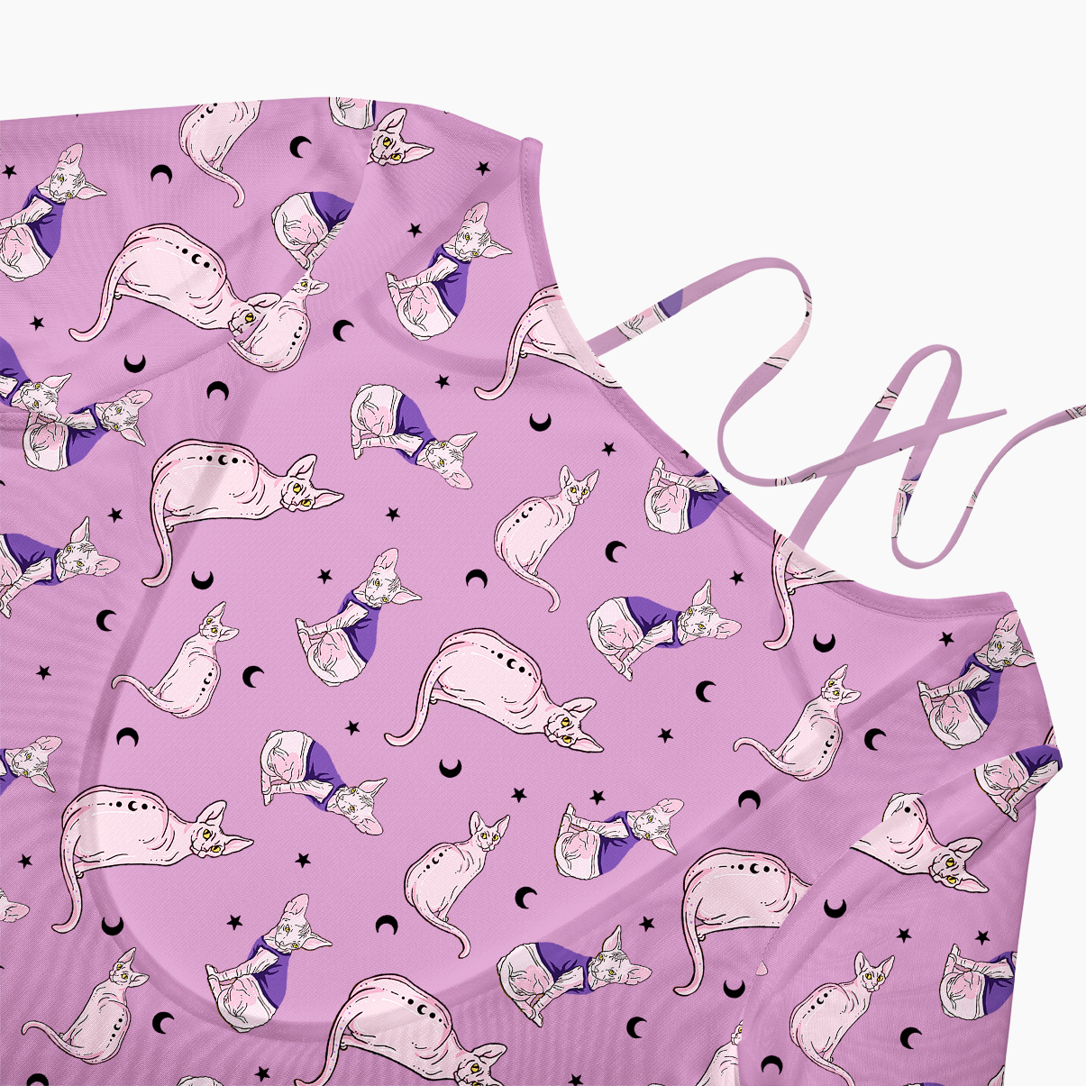 Purplehecate Celestial Sphinx Beachwear Cover-Up Dress