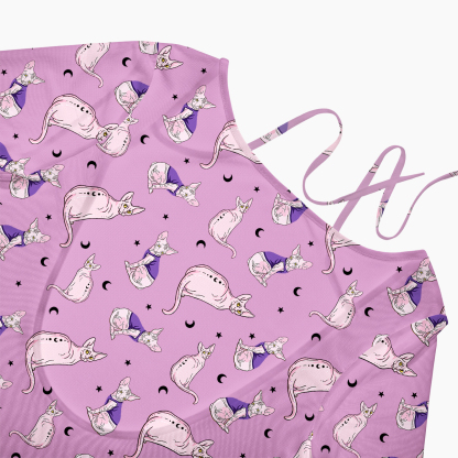 Purplehecate Celestial Sphinx Beachwear Cover-Up Dress